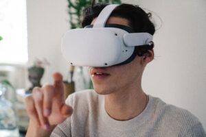 using a mixed-reality headset